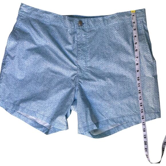 PETER MILLAR Crown Crafted Swim Trunks XL‎ Blue IceAQ Wave Print NWT $110 - Picture 4 of 6